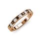 4 - Kathiryn 3.00 mm Smoky Quartz and Diamond 11 Stone Wedding Band 