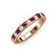 3 - Kathiryn 2.70 mm Ruby and Lab Grown Diamond 11 Stone Wedding Band 