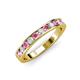 3 - Kathiryn 2.70 mm Pink Sapphire and Lab Grown Diamond 11 Stone Wedding Band 