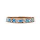 1 - Kathiryn 2.70 mm Blue Topaz and Lab Grown Diamond 11 Stone Wedding Band 