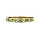 1 - Kathiryn 2.70 mm Peridot and Lab Grown Diamond 11 Stone Wedding Band 