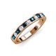 3 - Kathiryn 2.70 mm Blue and White Lab Grown Diamond 11 Stone Wedding Band 