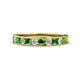 1 - Kathiryn 2.70 mm Green Garnet and Lab Grown Diamond 11 Stone Wedding Band 