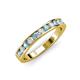 3 - Kathiryn 2.70 mm Aquamarine and Lab Grown Diamond 11 Stone Wedding Band 