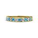 1 - Kathiryn 2.70 mm Blue Topaz and Lab Grown Diamond 11 Stone Wedding Band 