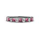 1 - Kathiryn 2.70 mm Rhodolite Garnet and Lab Grown Diamond 11 Stone Wedding Band 