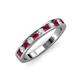 3 - Kathiryn 2.70 mm Ruby and Lab Grown Diamond 11 Stone Wedding Band 