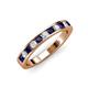4 - Kathiryn 3.00 mm Blue Sapphire and Lab Grown Diamond 11 Stone Wedding Band 