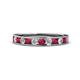 1 - Kathiryn 3.00 mm Ruby and Lab Grown Diamond 11 Stone Wedding Band 