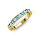 4 - Kathiryn 3.00 mm Blue Topaz and Lab Grown Diamond 11 Stone Wedding Band 
