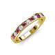 4 - Kathiryn 3.00 mm Rhodolite Garnet and Lab Grown Diamond 11 Stone Wedding Band 