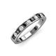 4 - Kathiryn 3.00 mm Black and White Lab Grown Diamond 11 Stone Wedding Band 