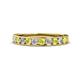 1 - Kathiryn 3.00 mm Yellow Sapphire and Lab Grown Diamond 11 Stone Wedding Band 