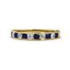 1 - Kathiryn 3.00 mm Blue Sapphire and Lab Grown Diamond 11 Stone Wedding Band 