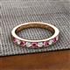 3 - Kathiryn 3.00 mm Pink Tourmaline and Lab Grown Diamond 11 Stone Wedding Band 
