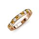 4 - Kathiryn 3.00 mm Citrine and Lab Grown Diamond 11 Stone Wedding Band 