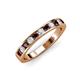 4 - Kathiryn 3.00 mm Red Garnet and Lab Grown Diamond 11 Stone Wedding Band 
