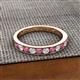 3 - Kathiryn 3.00 mm Rhodolite Garnet and Lab Grown Diamond 11 Stone Wedding Band 