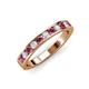 4 - Kathiryn 3.00 mm Rhodolite Garnet and Lab Grown Diamond 11 Stone Wedding Band 