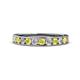 1 - Kathiryn 3.00 mm Yellow Sapphire and Lab Grown Diamond 11 Stone Wedding Band 