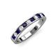 4 - Kathiryn 3.00 mm Blue Sapphire and Lab Grown Diamond 11 Stone Wedding Band 