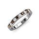 4 - Kathiryn 3.00 mm Smoky Quartz and Lab Grown Diamond 11 Stone Wedding Band 