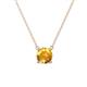 1 - Juliana 7.00 mm Round Citrine Solitaire Pendant Necklace 