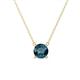 1 - Juliana 6.50 mm Round Blue Diamond Solitaire Pendant Necklace 
