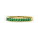 1 - Kathiryn 1.70 mm Emerald 11 Stone Wedding Band 