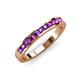 3 - Kathiryn 1.70 mm Amethyst 11 Stone Wedding Band 