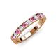 3 - Kathiryn 2.70 mm Pink Sapphire and Diamond 11 Stone Wedding Band 