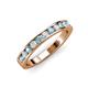 3 - Kathiryn 2.70 mm Aquamarine and Diamond 11 Stone Wedding Band 