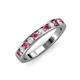 3 - Kathiryn 2.70 mm Pink Tourmaline and Diamond 11 Stone Wedding Band 