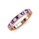 3 - Kathiryn 2.70 mm Amethyst and Diamond 11 Stone Wedding Band 