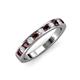 3 - Kathiryn 2.70 mm Red Garnet and Diamond 11 Stone Wedding Band 