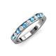 3 - Kathiryn 2.70 mm Blue Topaz and Diamond 11 Stone Wedding Band 