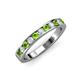3 - Kathiryn 2.70 mm Peridot and Diamond 11 Stone Wedding Band 