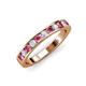 3 - Kathiryn 2.70 mm Pink Tourmaline and Diamond 11 Stone Wedding Band 