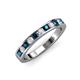 3 - Kathiryn 2.70 mm Blue and White Diamond 11 Stone Wedding Band 