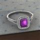 2 - Ines Rainbow Emerald Cut Amethyst and Round Diamond Double Halo Engagement Ring 
