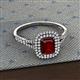 2 - Ines Rainbow Emerald Cut Red Garnet and Round Diamond Double Halo Engagement Ring 