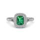 1 - Ines Rainbow Emerald Cut Lab Created Emerald and Round Diamond Double Halo Engagement Ring 