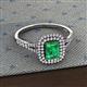 2 - Ines Rainbow Emerald Cut Lab Created Emerald and Round Diamond Double Halo Engagement Ring 