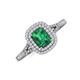 3 - Ines Rainbow Emerald Cut Lab Created Emerald and Round Diamond Double Halo Engagement Ring 