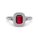 1 - Ines Rainbow Emerald Cut Lab Created Ruby and Round Diamond Double Halo Engagement Ring 