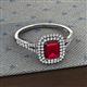 2 - Ines Rainbow Emerald Cut Lab Created Ruby and Round Diamond Double Halo Engagement Ring 