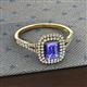 2 - Ines Rainbow Emerald Cut Tanzanite and Round Diamond Double Halo Engagement Ring 