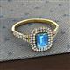2 - Ines Rainbow Emerald Cut Blue Topaz and Round Diamond Double Halo Engagement Ring 