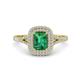 1 - Ines Rainbow Emerald Cut Lab Created Emerald and Round Diamond Double Halo Engagement Ring 