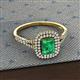 2 - Ines Rainbow Emerald Cut Lab Created Emerald and Round Diamond Double Halo Engagement Ring 